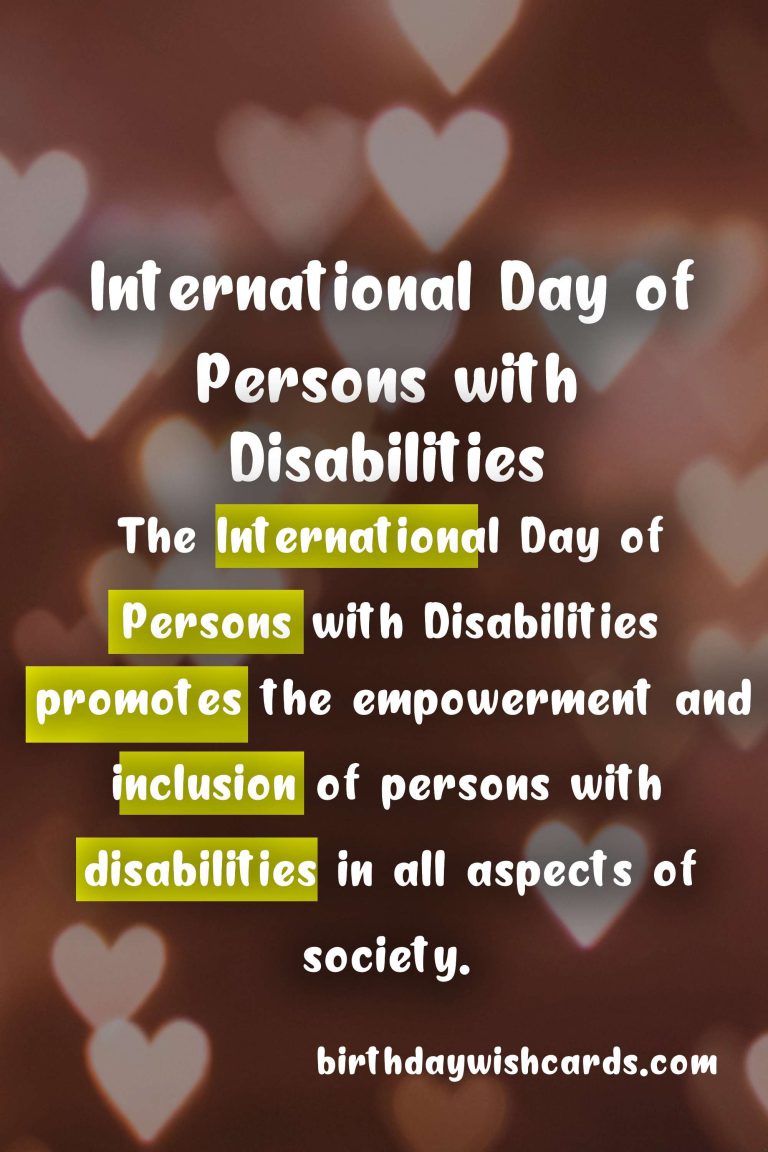 United Nations International Day of Persons with Disabilities – December 3