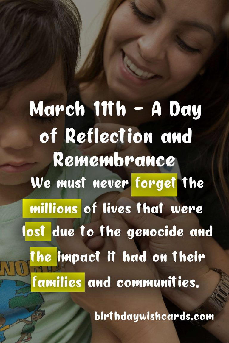 National Day of Reflection on the Genocide – March 11th