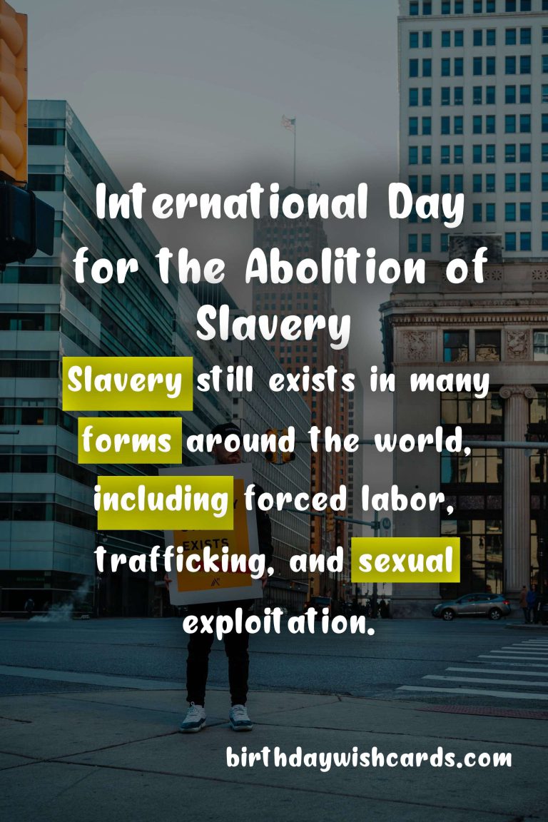 International Day for the Abolition of Slavery – December 2nd