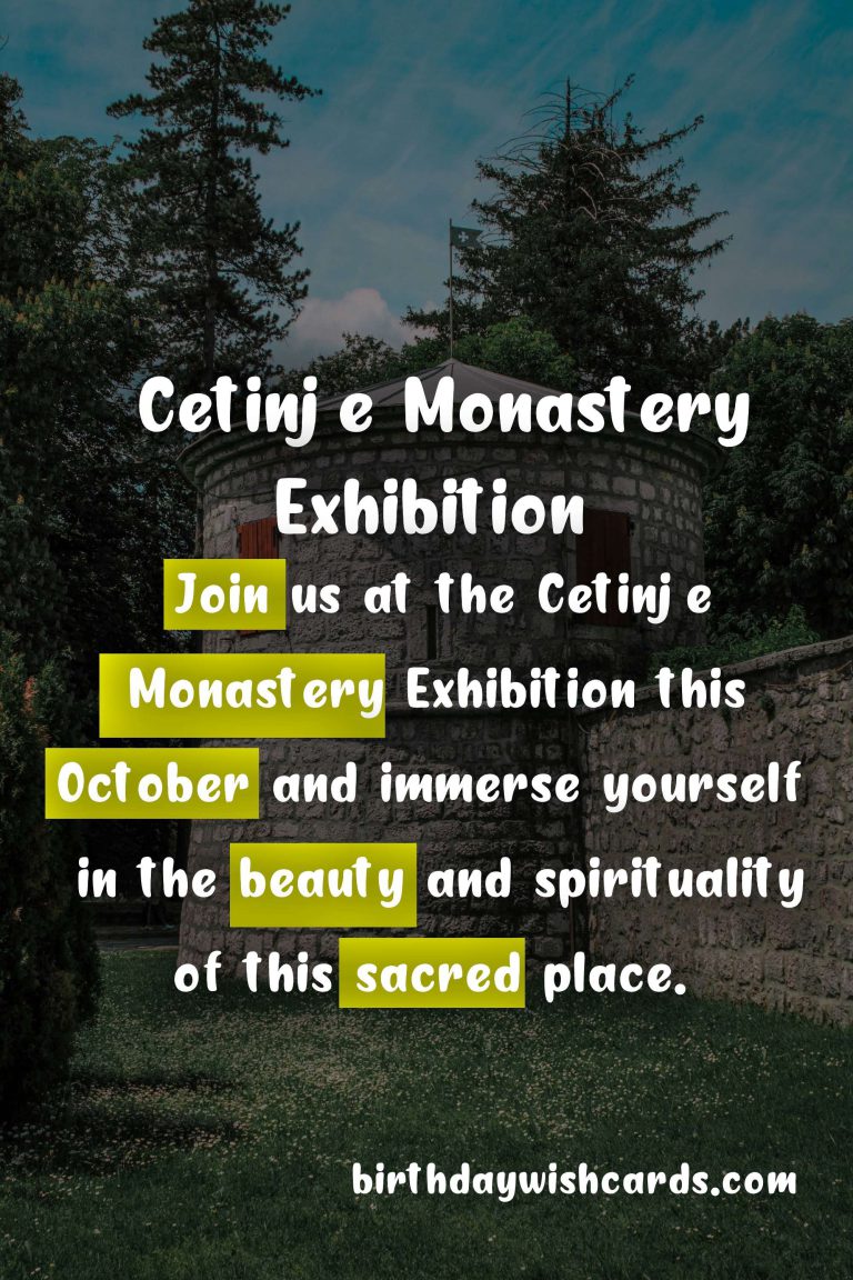 Cetinje Monastery Exhibition – October 15-18, 2021