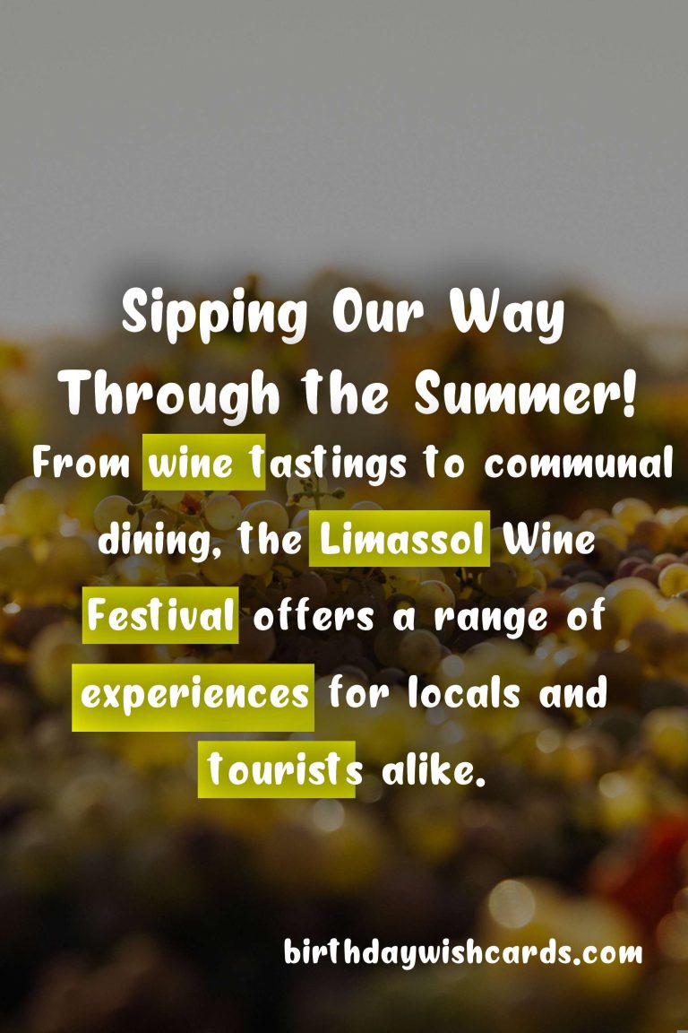 Limassol Wine Festival – August 26th: Sipping Our Way Through the Summer!