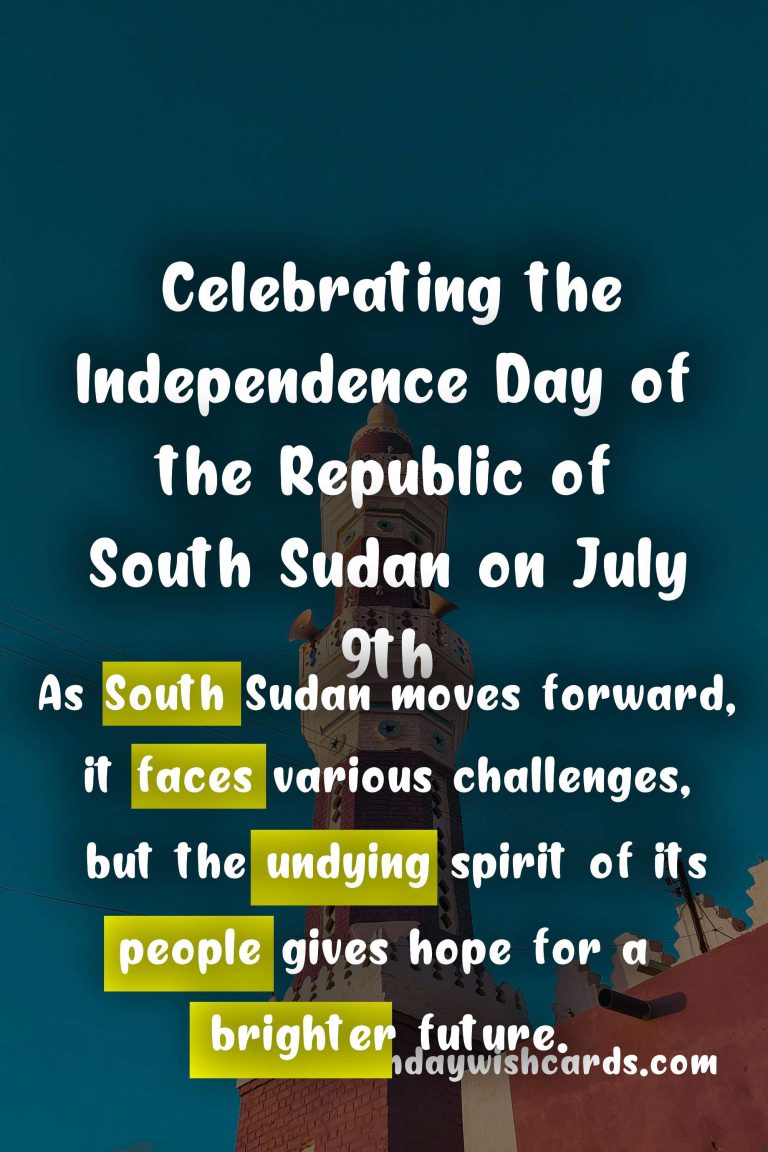 Celebrating the Independence Day of the Republic of South Sudan on July 9th