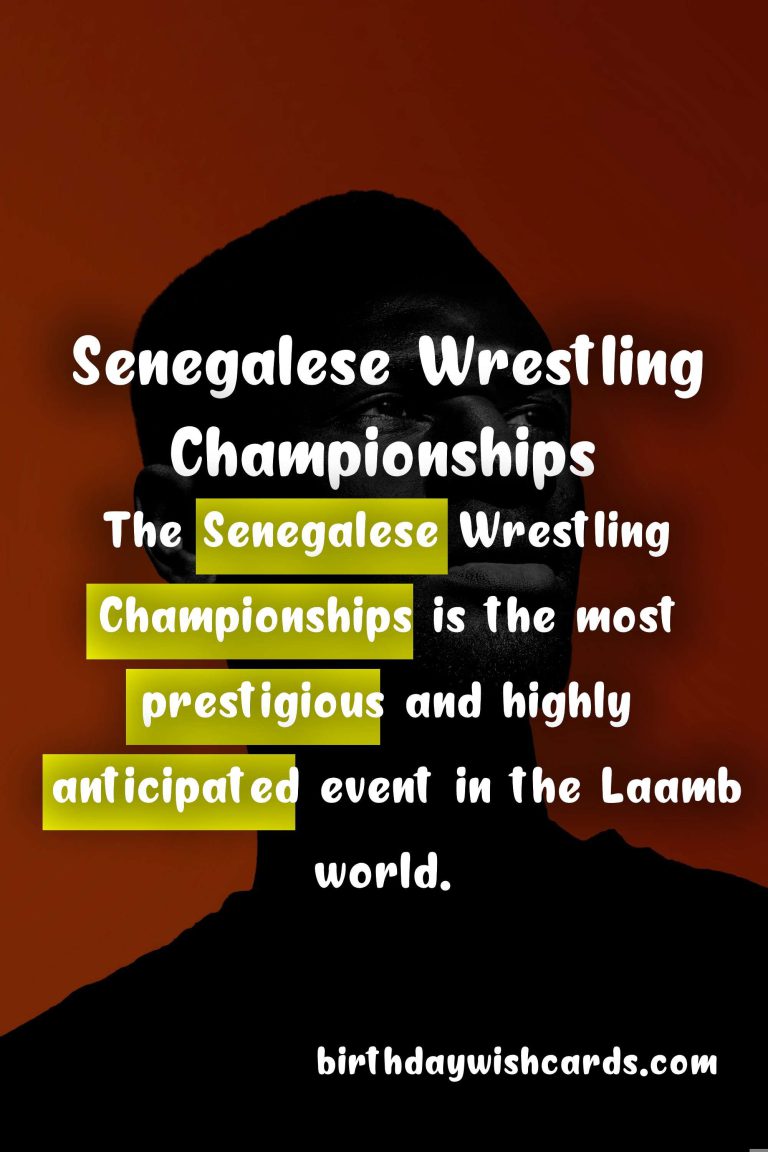 Senegalese Wrestling Championships: A Traditional and Exciting Form of Wrestling