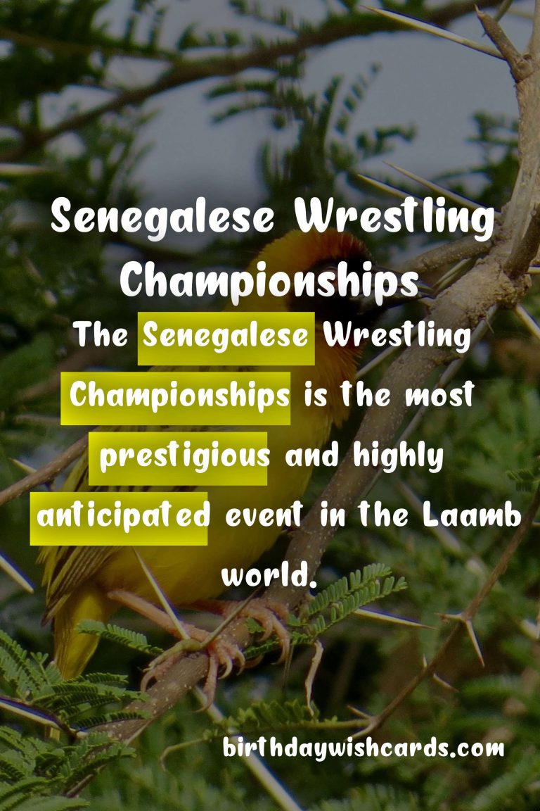 Senegalese Wrestling Championships: A Traditional and Exciting Form of Wrestling