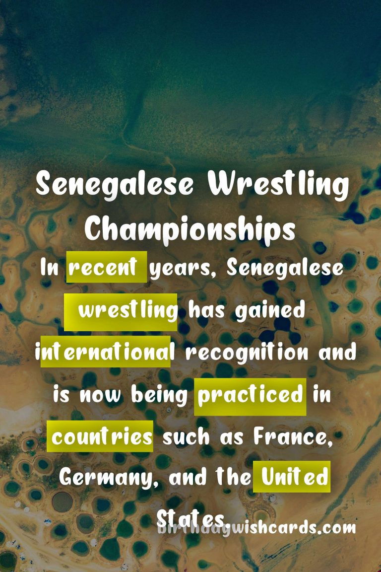 Senegalese Wrestling Championships: A Traditional and Exciting Form of Wrestling