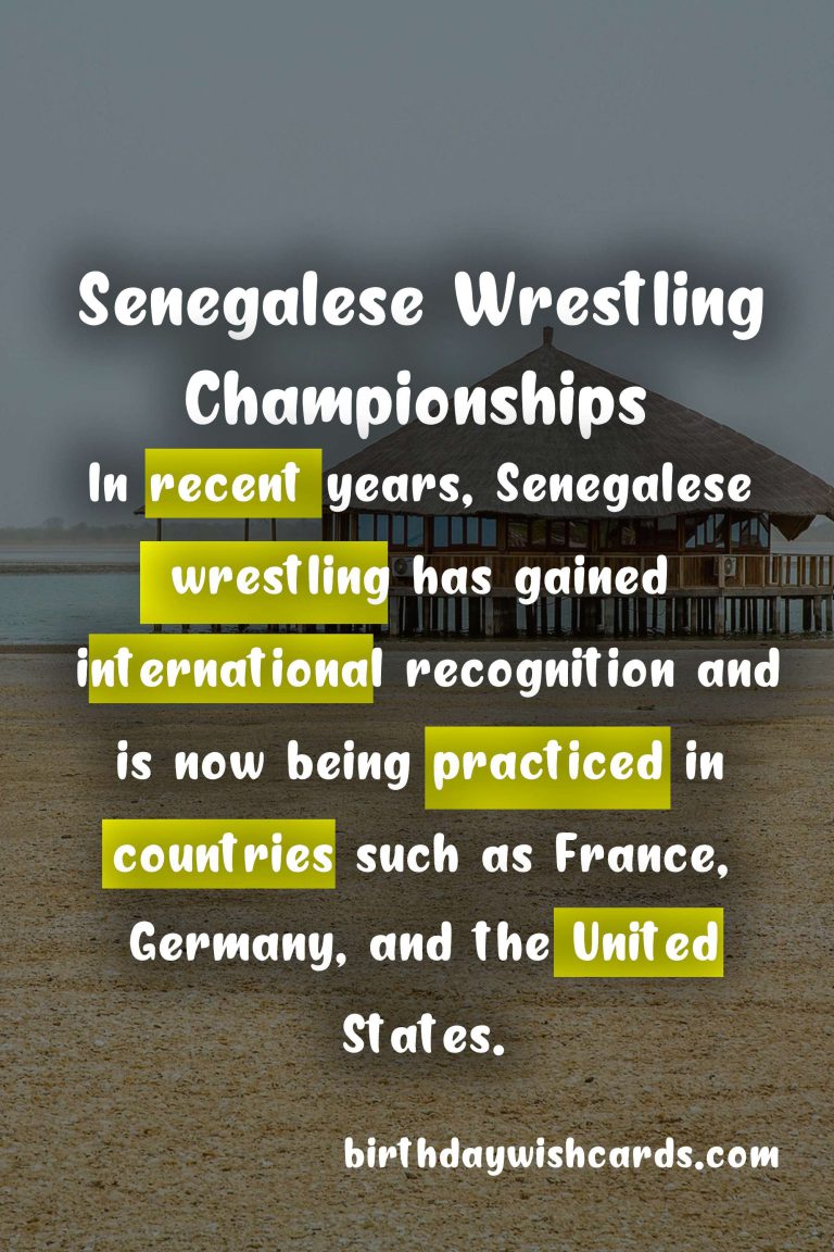 Senegalese Wrestling Championships: A Traditional and Exciting Form of Wrestling