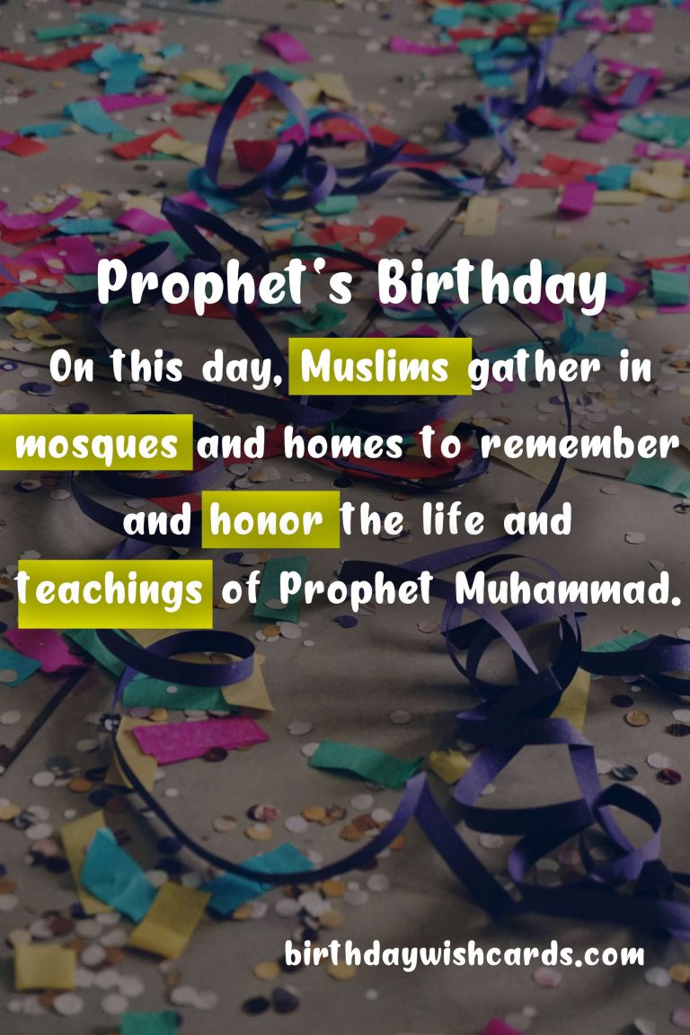 Celebrate the Prophet's Birthday on November 6th - A Day of Joy and Remembrance