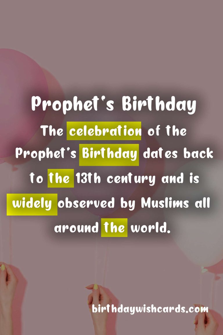 Celebrate the Prophet's Birthday on November 6th - A Day of Joy and Remembrance