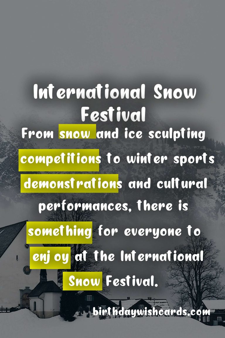 Experience an Unforgettable Winter at the International Snow Festival in January