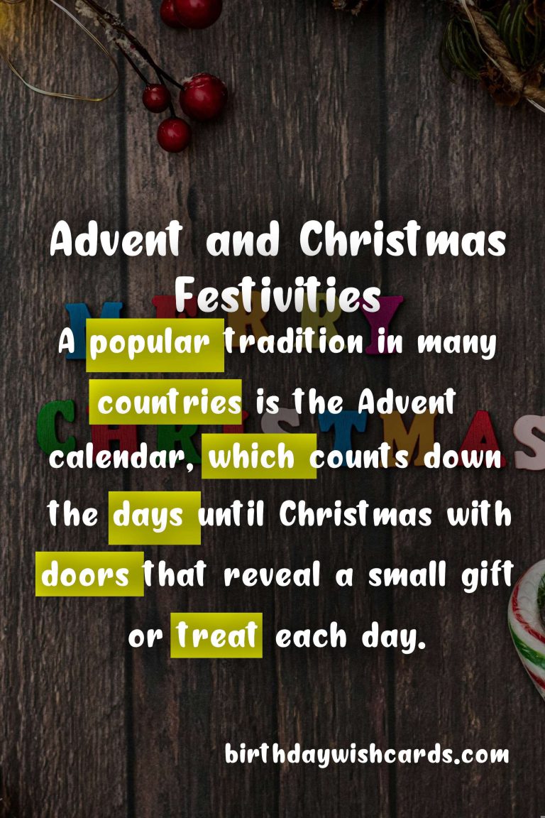Celebrate Early-December to early-January with Advent and Christmas Festivities