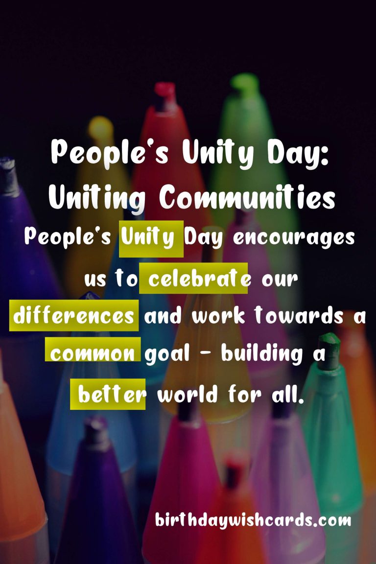 People’s Unity Day – 1 May: Breaking Barriers and Uniting Communities