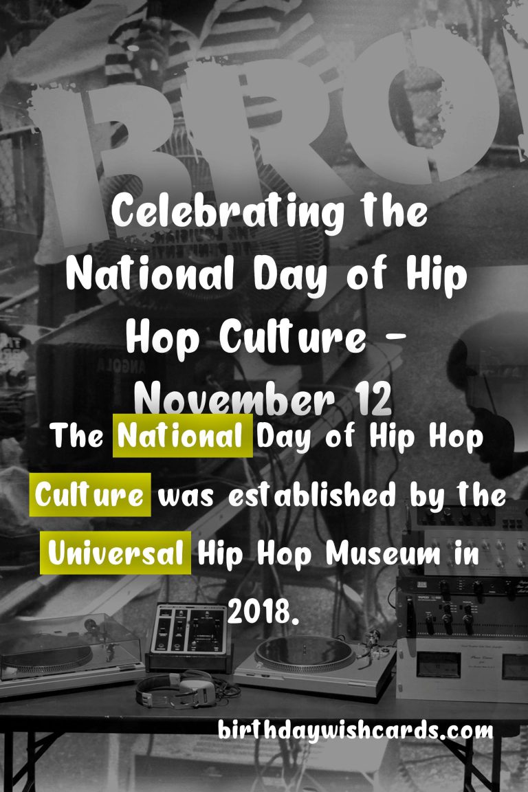 Celebrating the National Day of Hip Hop Culture – November 12