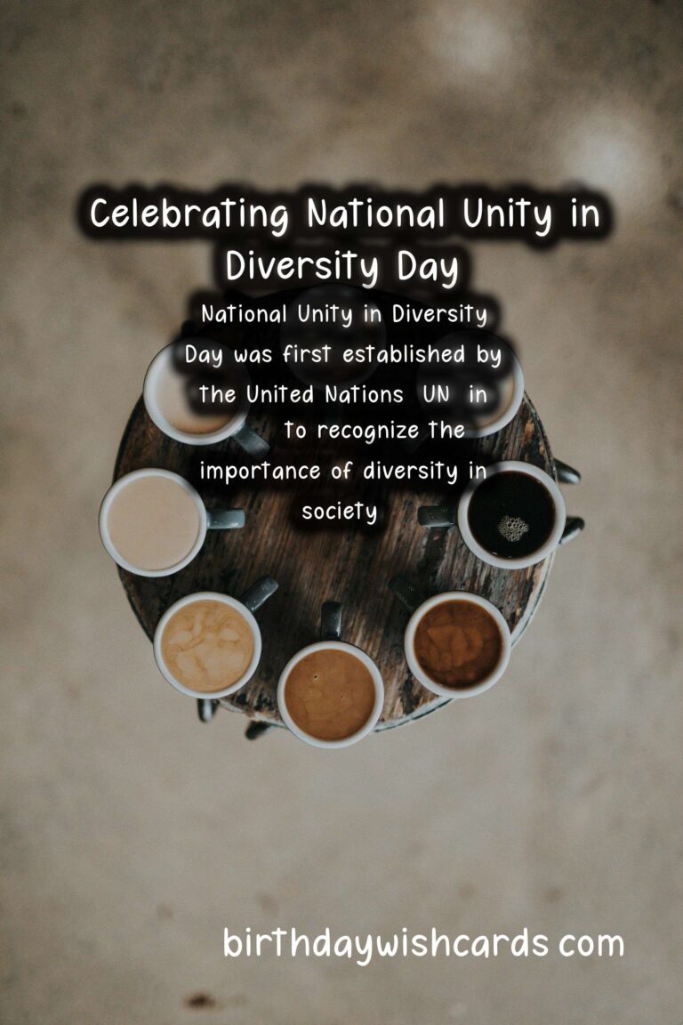 Celebrate National Unity in Diversity Day - May 20 with Joy and Harmony