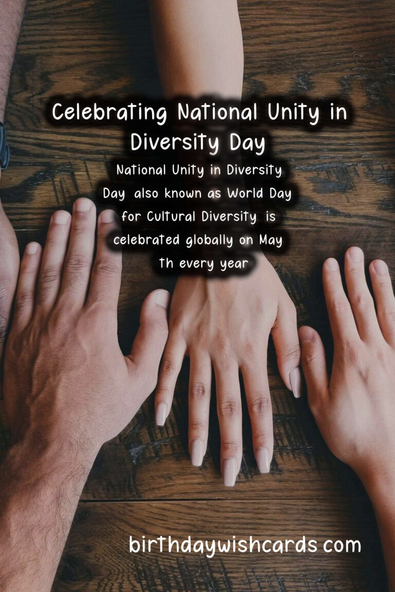 Celebrate National Unity in Diversity Day - May 20 with Joy and Harmony