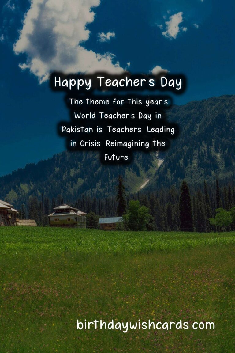 5 October - World Teacher's Day (celebrated in Pakistan)