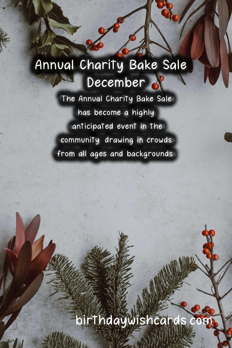 Annual Charity Bake Sale – December