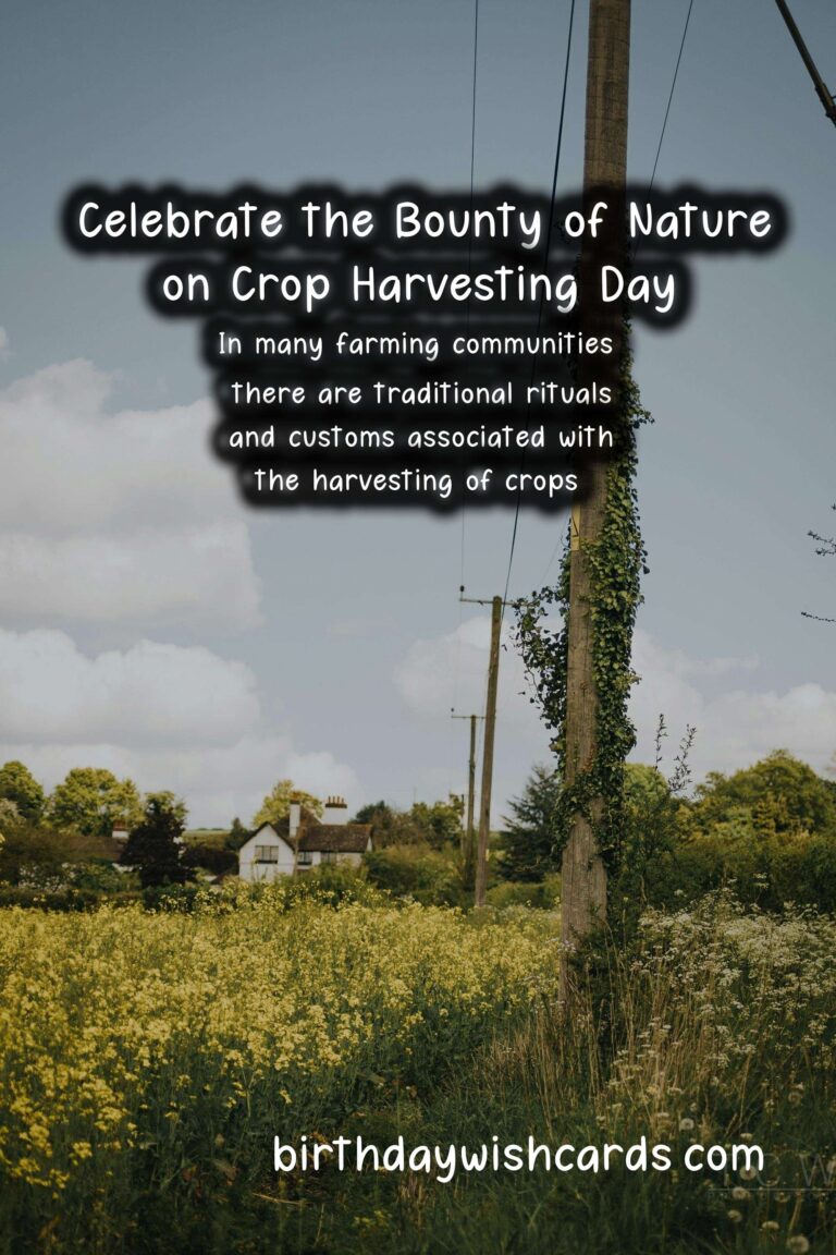 Celebrate the Bounty of Nature on Crop Harvesting Day