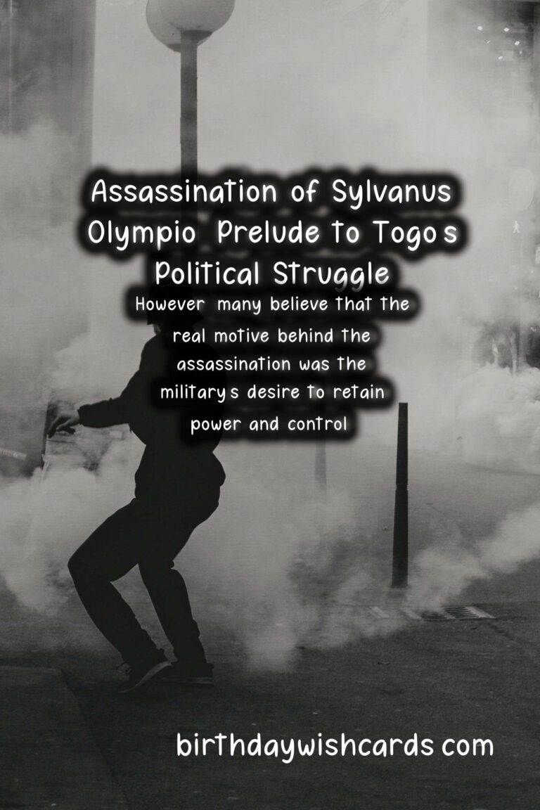 Death of Sylvanus Olympio (President): January 13