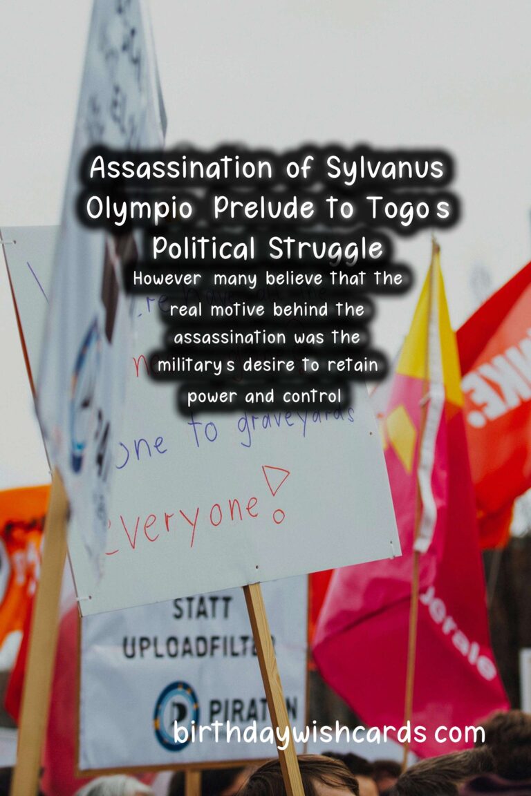 Death of Sylvanus Olympio (President): January 13