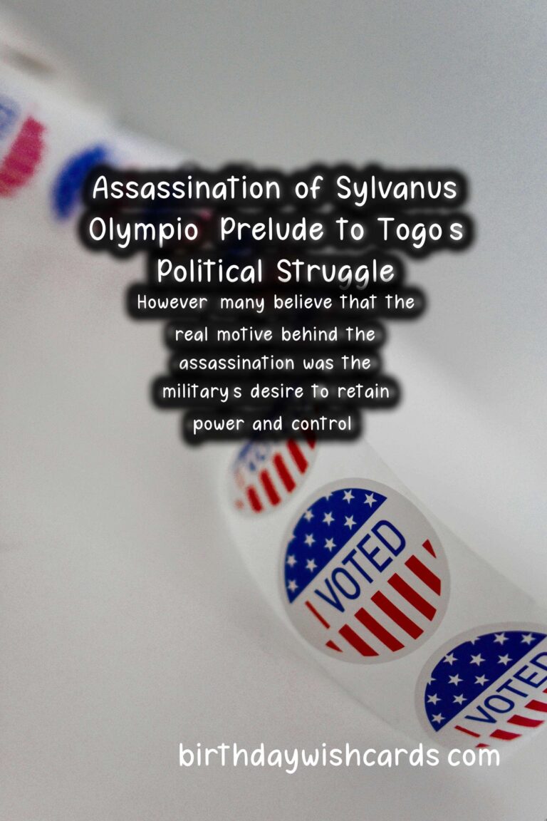 Death of Sylvanus Olympio (President): January 13