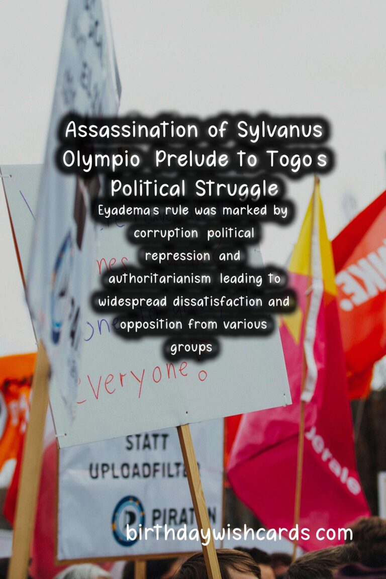 Death of Sylvanus Olympio (President): January 13