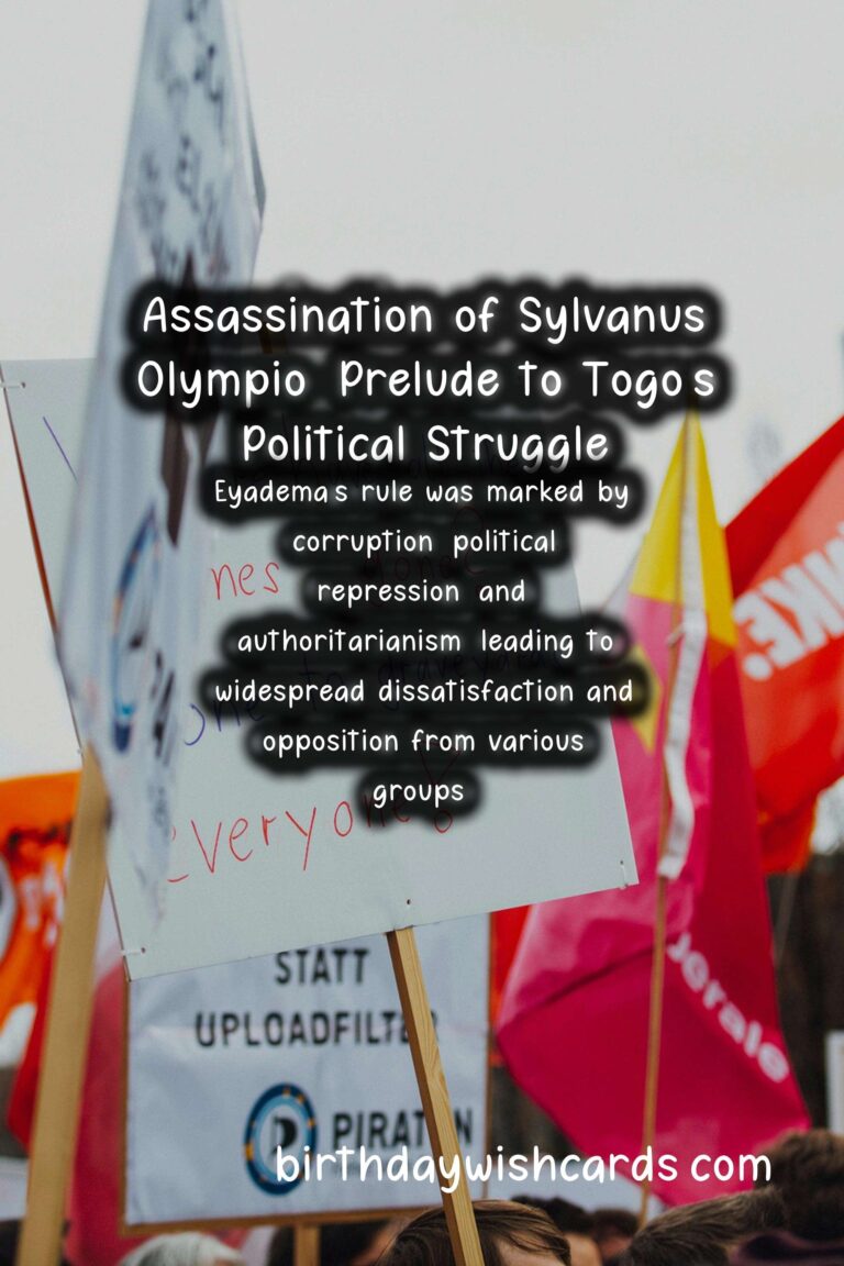 Death of Sylvanus Olympio (President): January 13