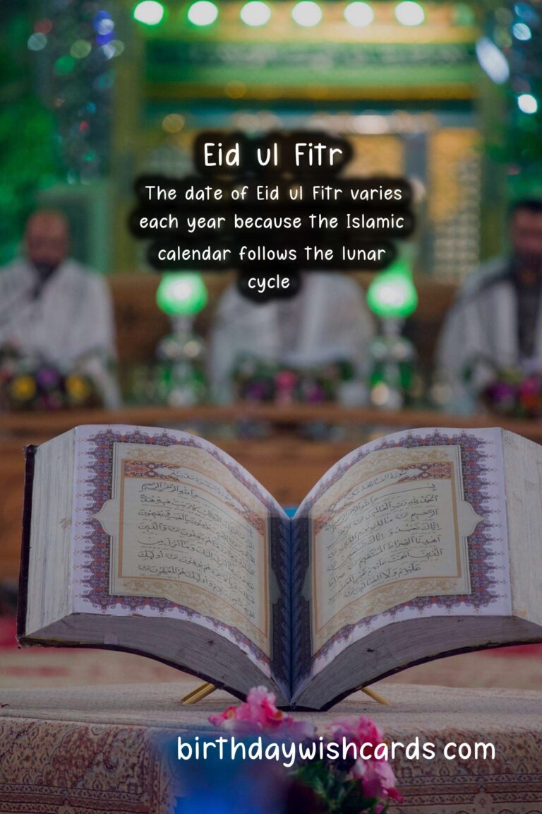Eid-ul-Fitr - Date varies according to Islamic calendar