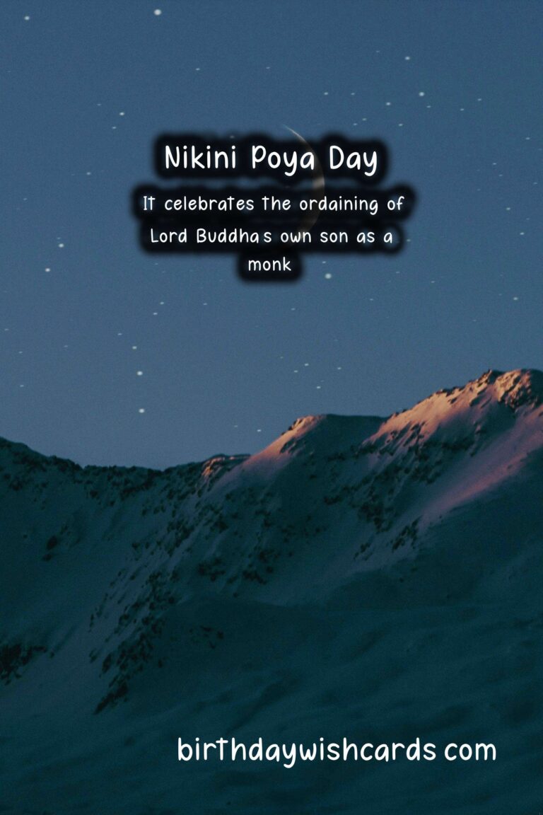 Nikini Poya Day - Full Moon Day in August