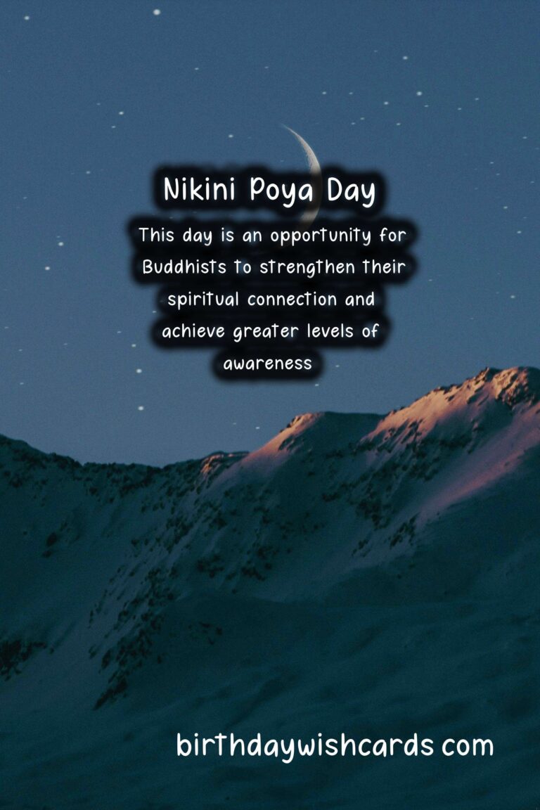 Nikini Poya Day - Full Moon Day in August