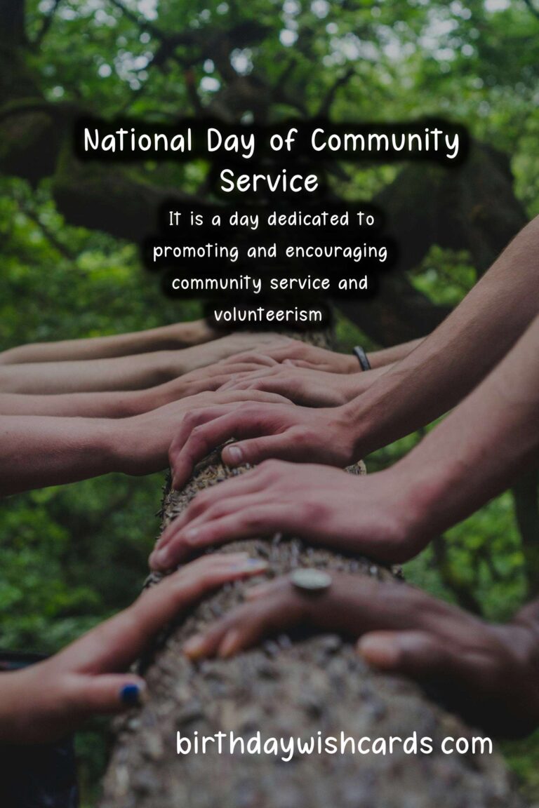 November 3: National Day of Community Service