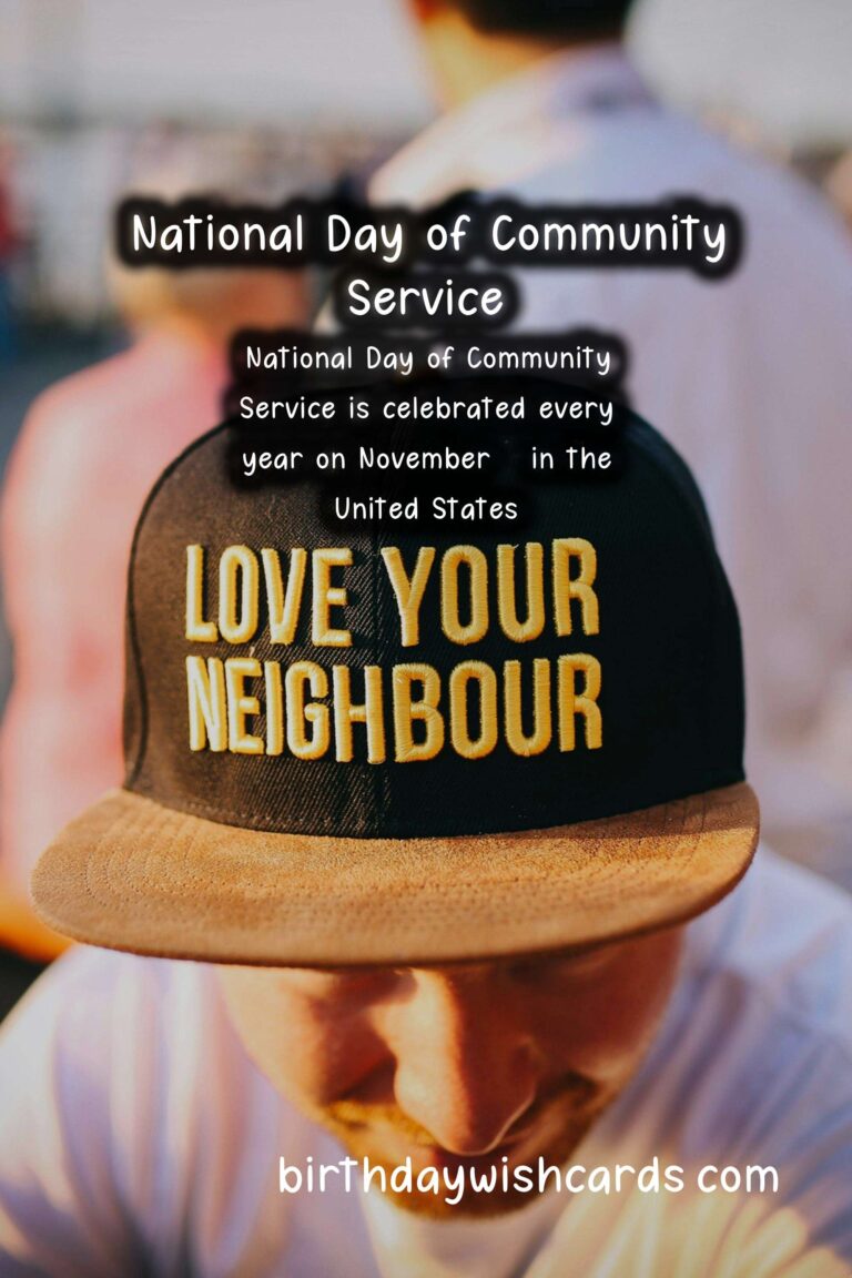 November 3: National Day of Community Service