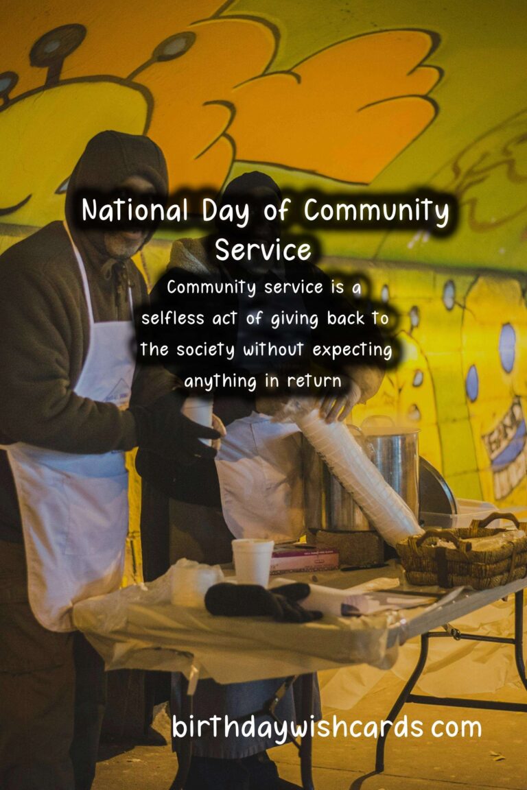 November 3: National Day of Community Service