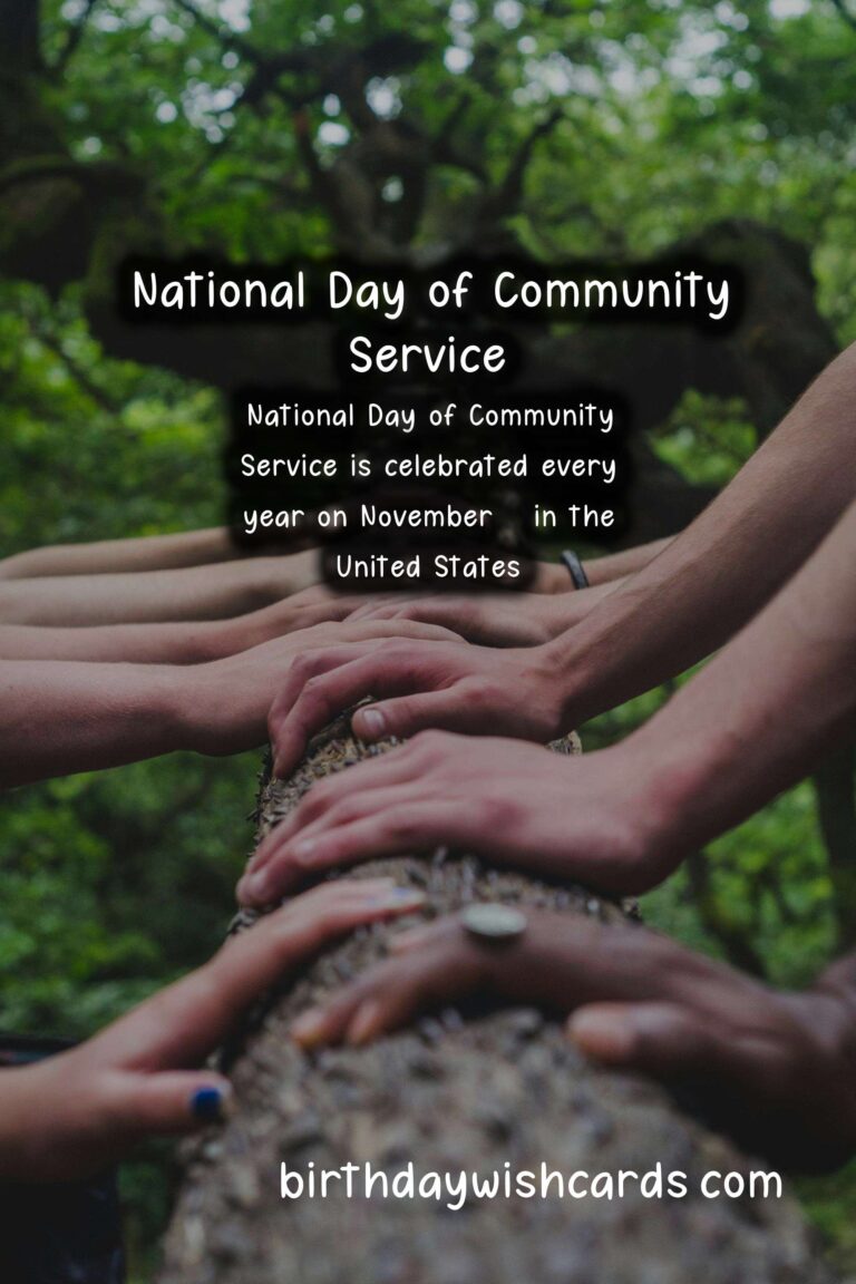 November 3: National Day of Community Service