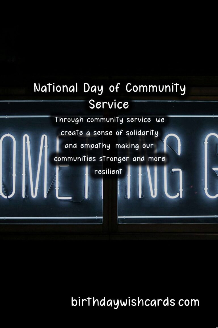 November 3: National Day of Community Service