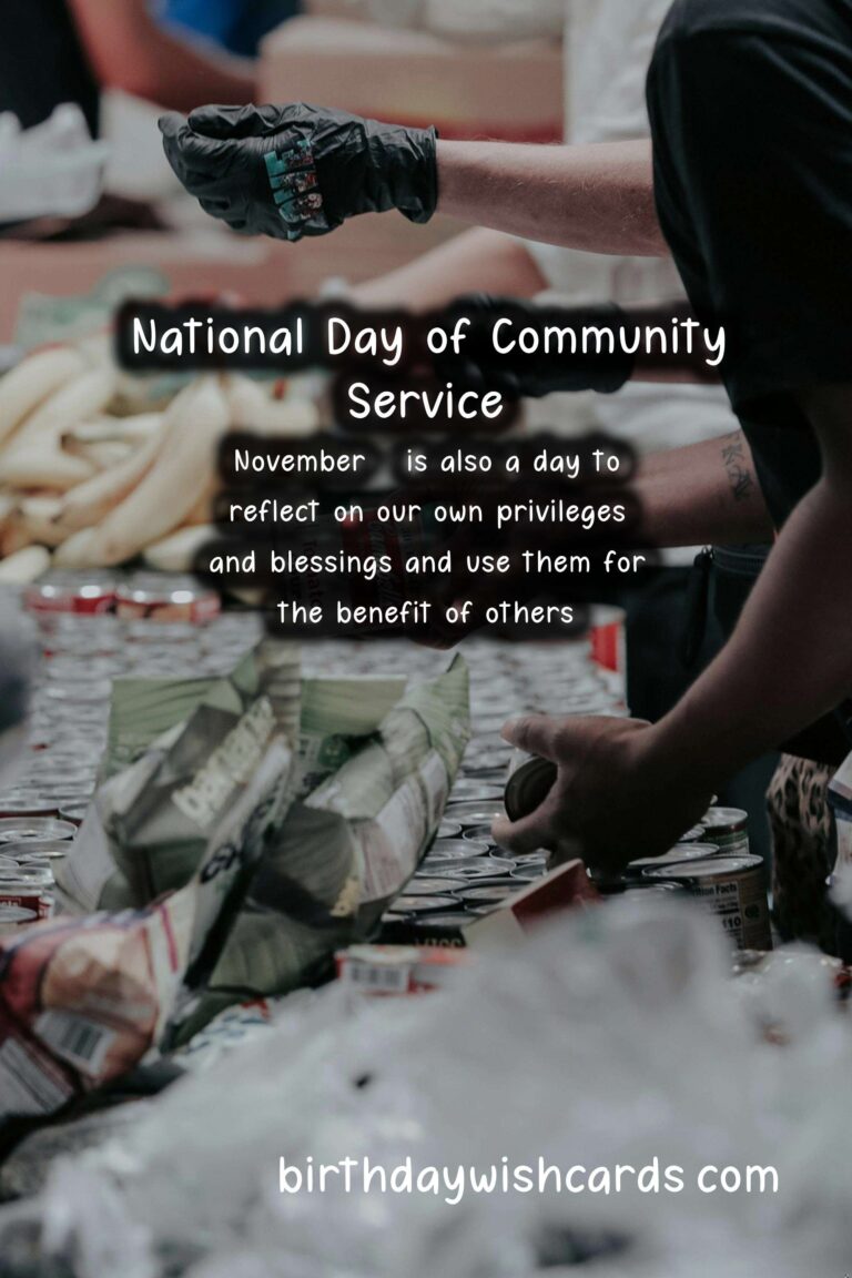 November 3: National Day of Community Service