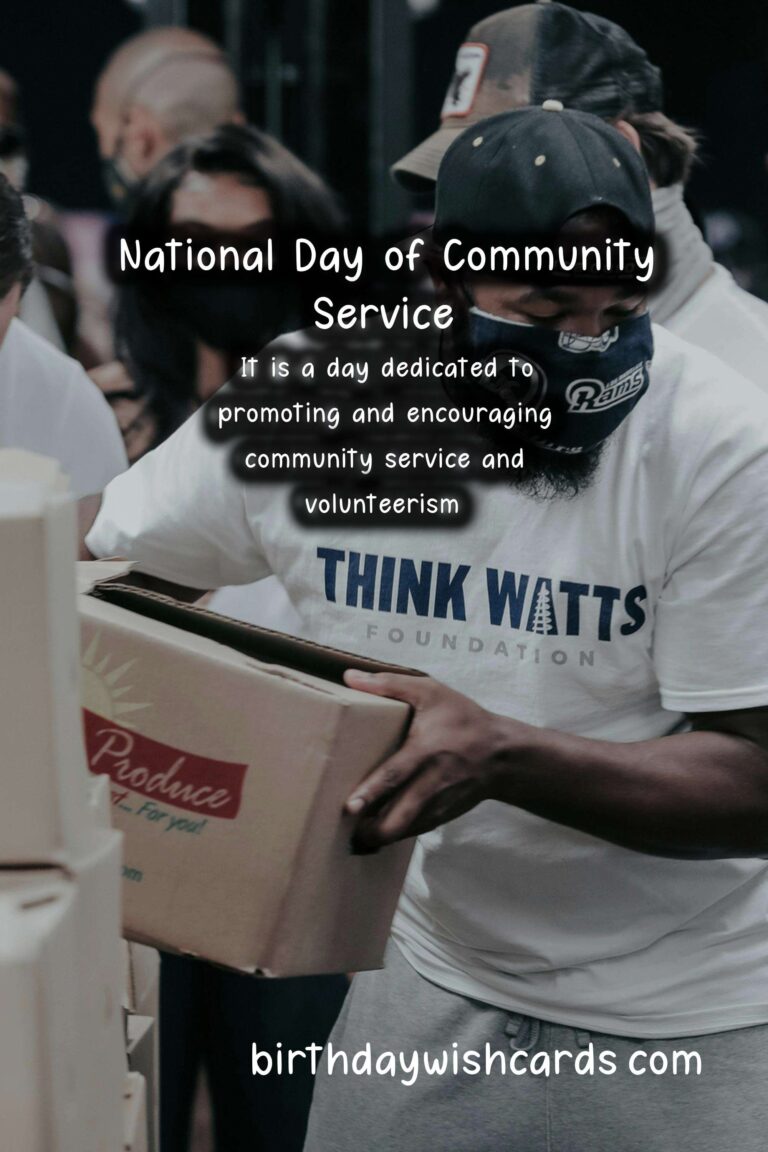 November 3: National Day of Community Service