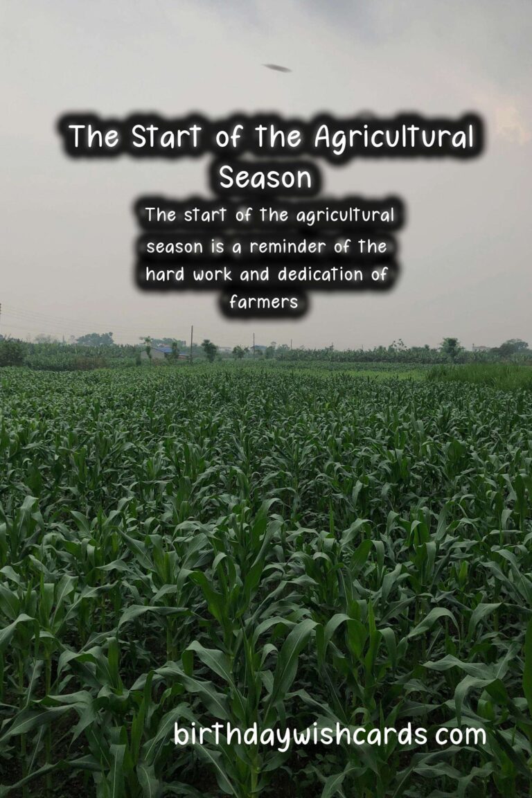 The Start of Agricultural Season – March 27