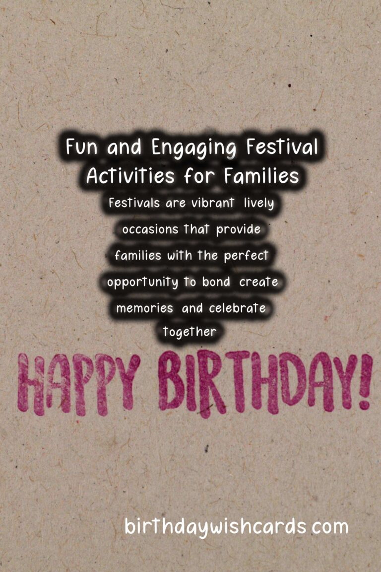 How to Create Festival Activities for Families That Capture the Moment