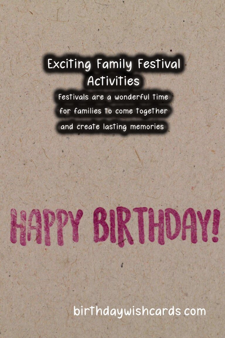 Unique Ways to Write Festival Activities for Families