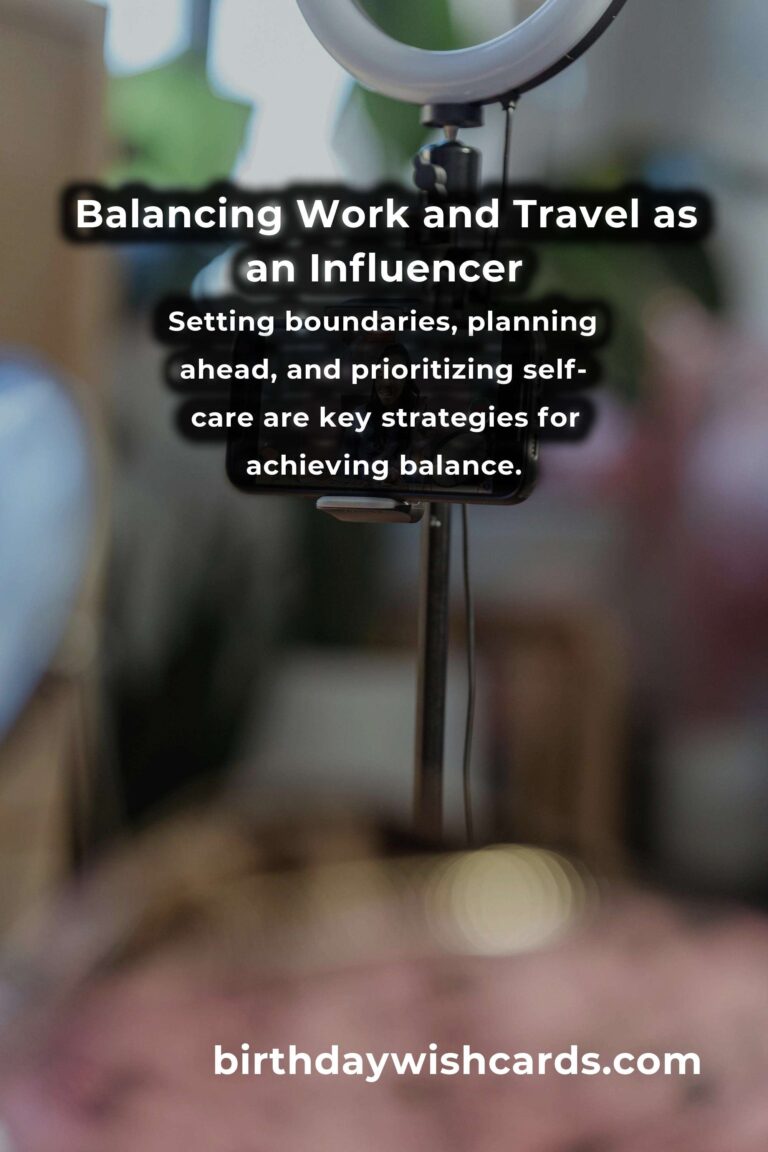 Achieving Work-Life Balance as a Travel Influencer