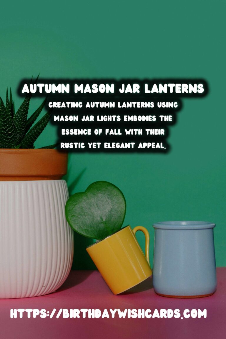 Creating Autumn Lanterns with Mason Jar Lights