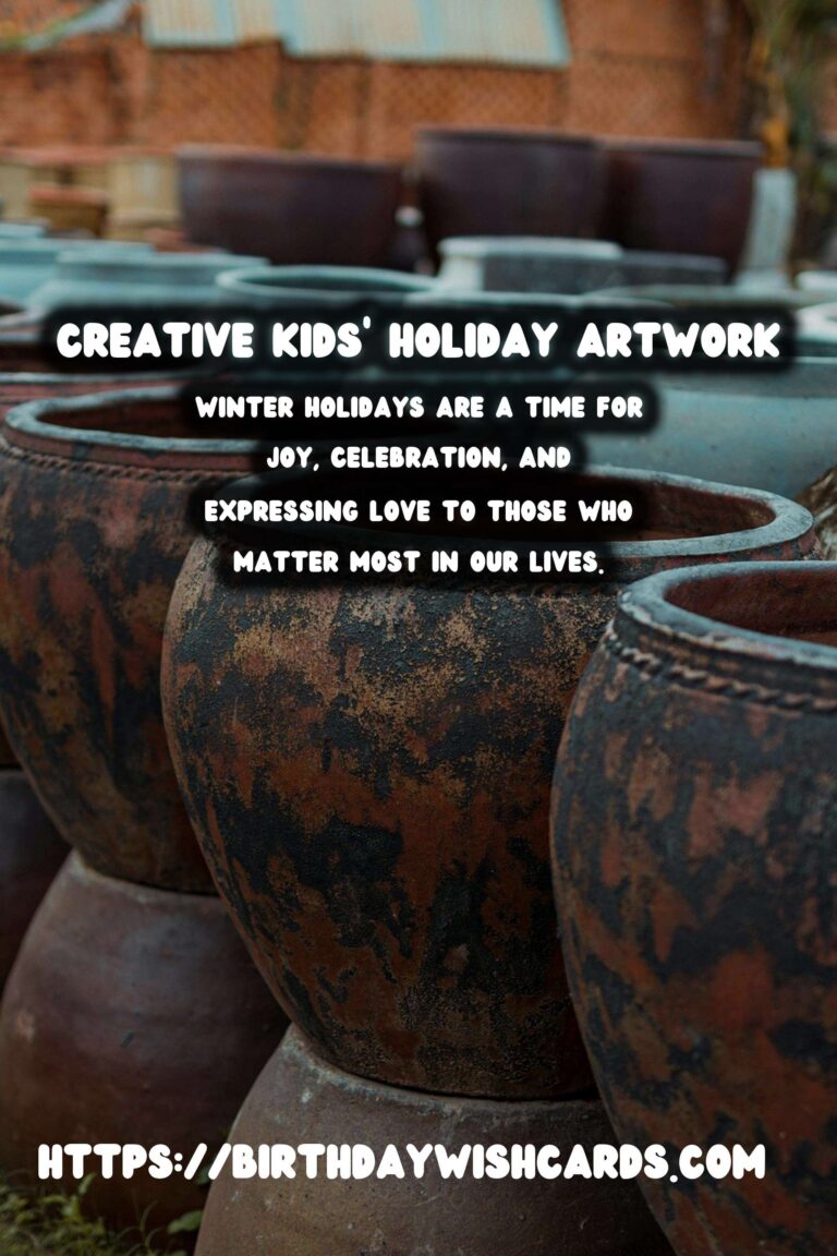 Creative Winter Holiday Cards Featuring Kids’ Artwork