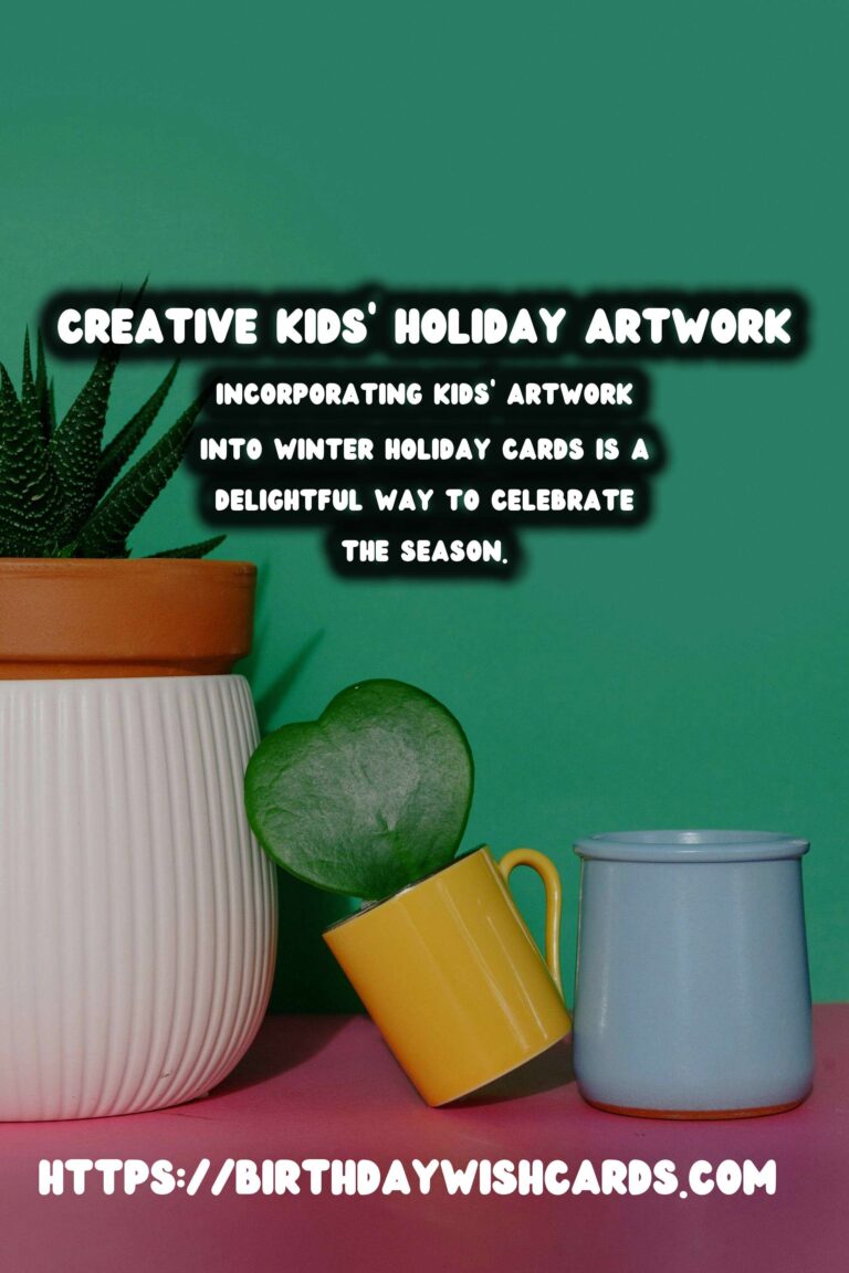 Creative Winter Holiday Cards Featuring Kids' Artwork