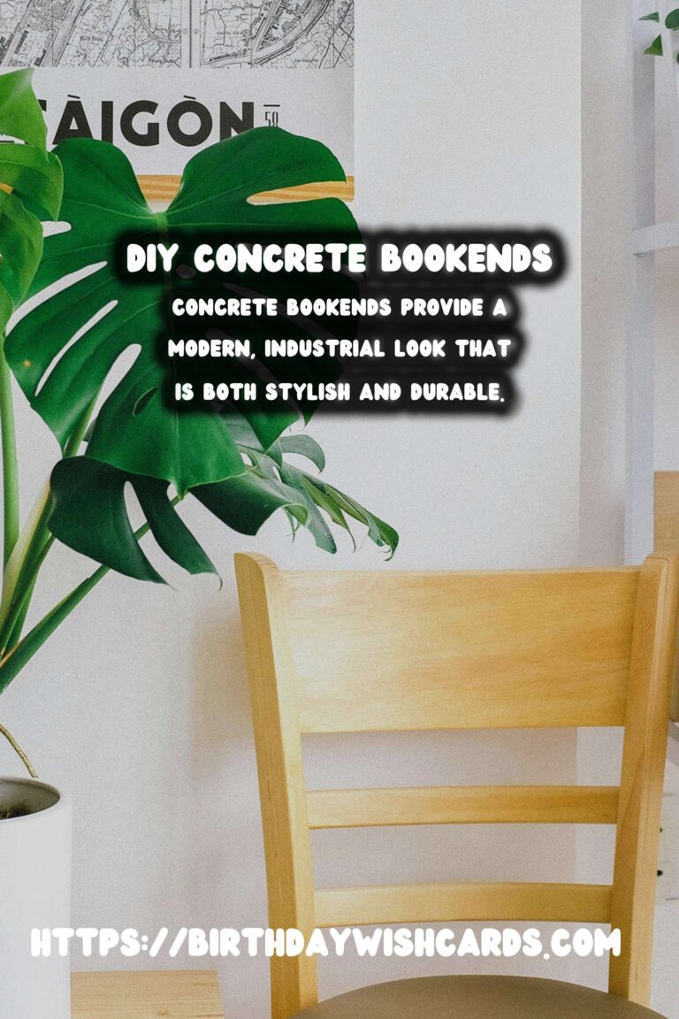 DIY Concrete Bookends with Embossed Designs