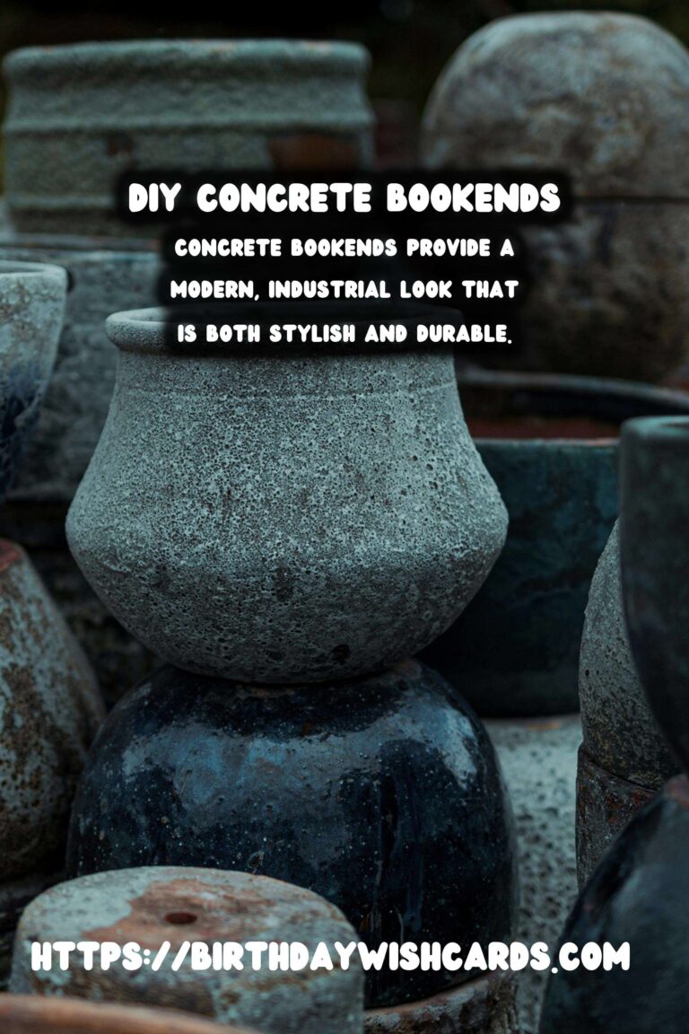 DIY Concrete Bookends with Embossed Designs
