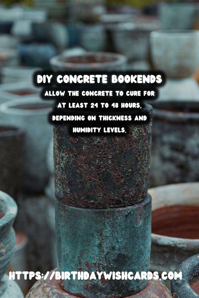 DIY Concrete Bookends with Embossed Designs