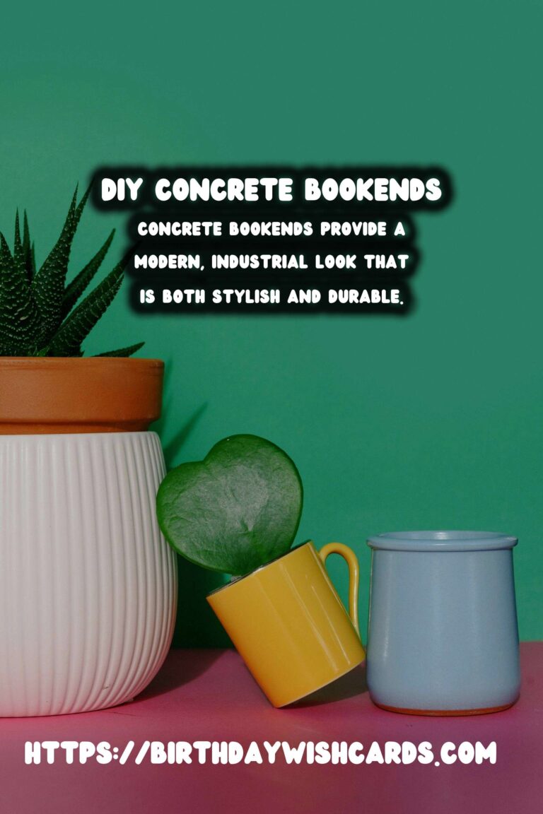 DIY Concrete Bookends with Embossed Designs