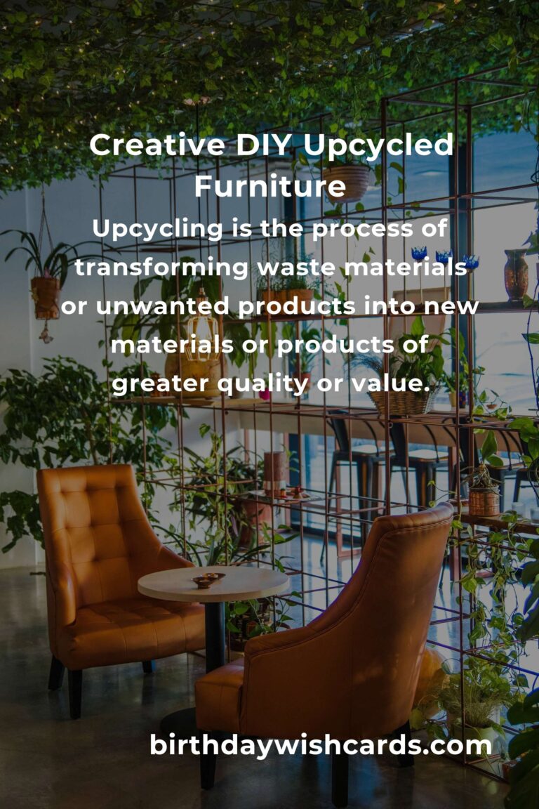 DIY Upcycled Furniture for a Unique Home: Transform Your Space with Creative Projects