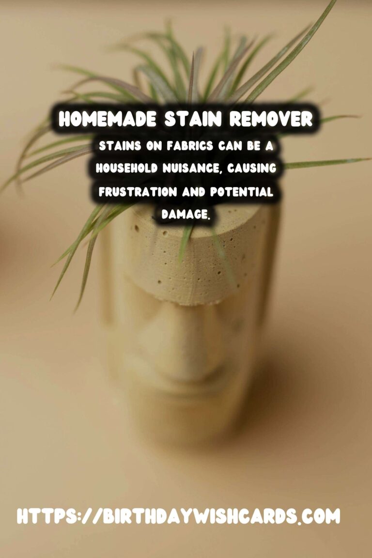 Effective Homemade Stain Remover for Fabric