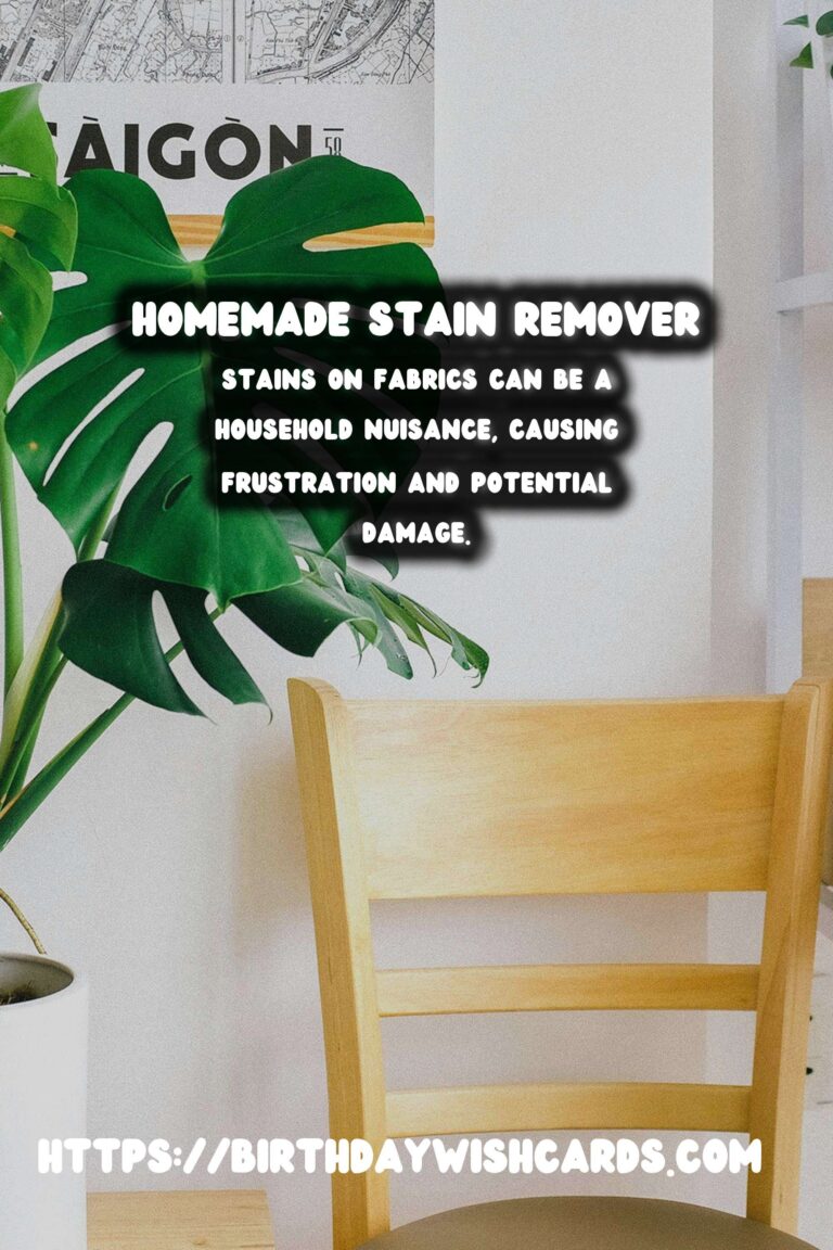 Effective Homemade Stain Remover for Fabric